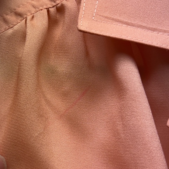 Josephine Peach Coral Button Front Blouse | Satin Feel | Size 14 - Picture 6 of 7